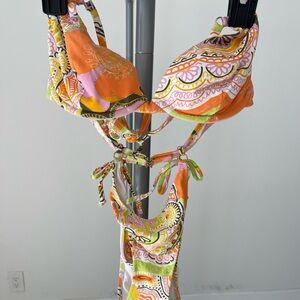 Colorful Patterned Bikini Top and bottom